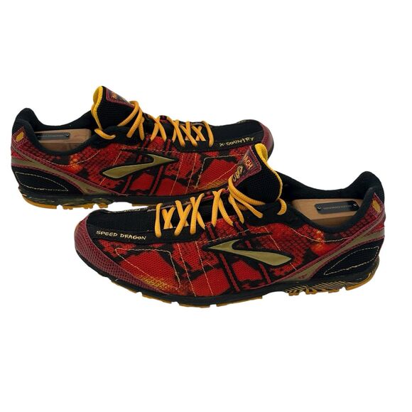 Brooks Mach Speed Dragon X Country Cross Country Shoes Spikes Mens Size 9 Red - Picture 2 of 12
